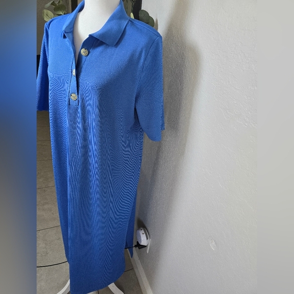H&M Blue Polo Dress with Button Detail - Picture 4 of 9
